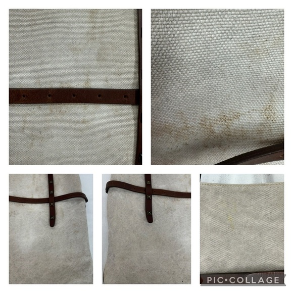 Tomas Maier Beige Canvas And Studded Leather Tote Bag - Picture 13 of 16